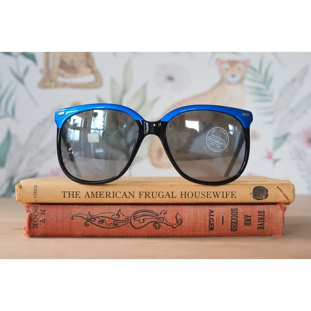 Vintage 1990s Lion in the Sun Sunglasses France Two Tone Retro Festival NOS
